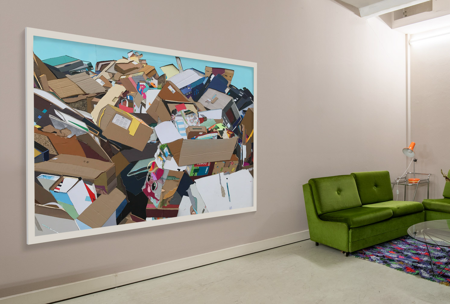 Bild von einem Büroraum mit einem Kunstwerk an der Wand