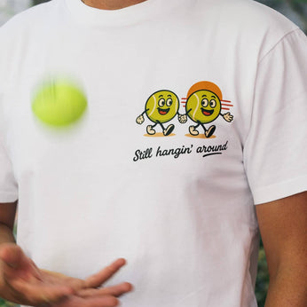 T-Shirt Tennisball Recycling: "Still hanging around" 