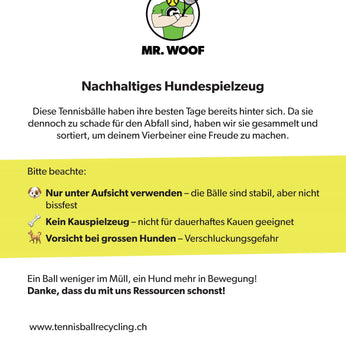 Wurfspielzeug für Hunde: wiederverwertete Tennisbälle 