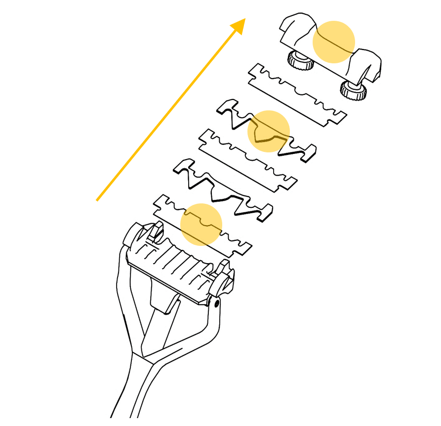 «Mit Ecken und Kanten» 3-Klingen-Schwingkopf-Rasierer (-25%)